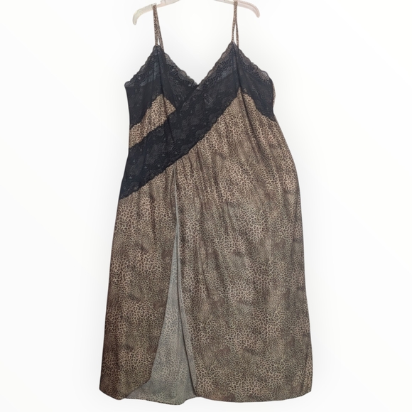 Vintage Leopard & Lace Slip Dress - Picture 1 of 5